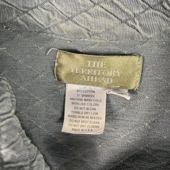 The Territory Ahead Jacket Mens Large Blue Quilted Button Front Cotton Made USA - Picture 7 of 8